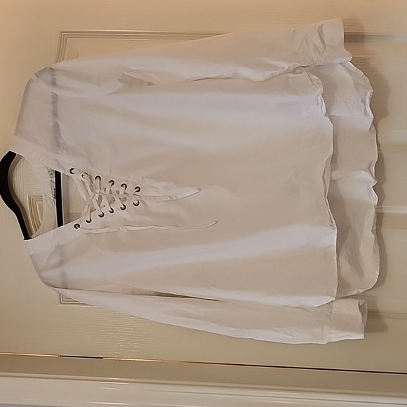 Reitmans Poet Blouse white sz Lg - Picture 1 of 3